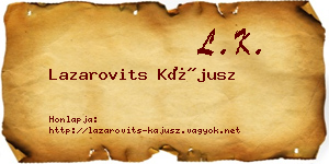 Lazarovits Kájusz névjegykártya